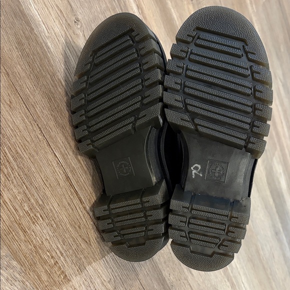 Dr. Martens Black Platform Ankle Boots with Yellow Accents - Picture 5 of 10